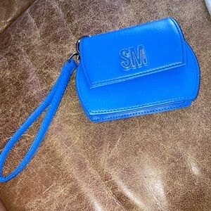 Steve Madden Bright Blue Wristlet Clutch with SM Logo